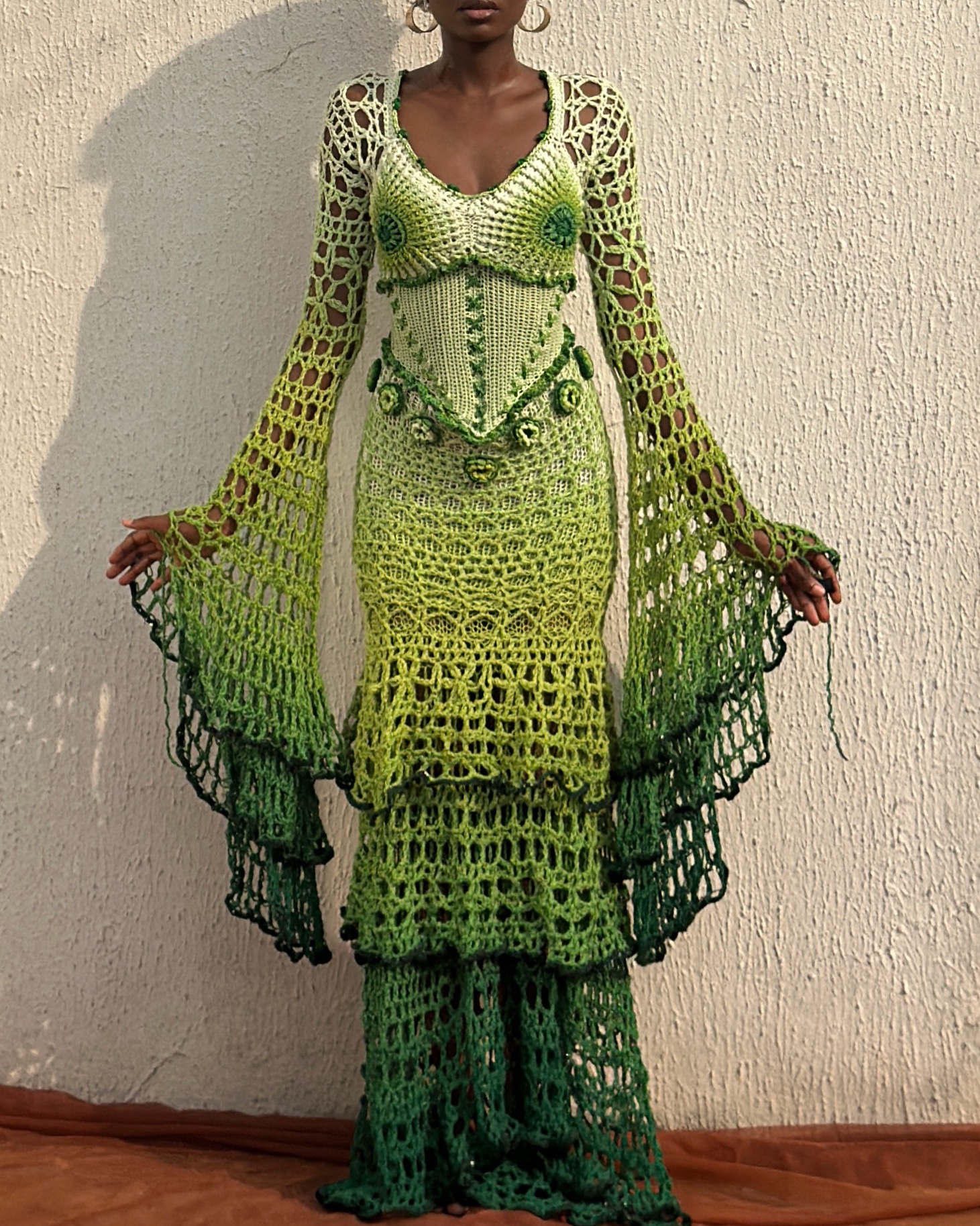 green angelita dress Angel (green) – Yarnover NG embellished sequins